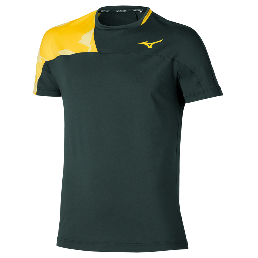 Mizuno Daybreakers Shadow Short Sleeve Tee Black / Vibrant Yellow
