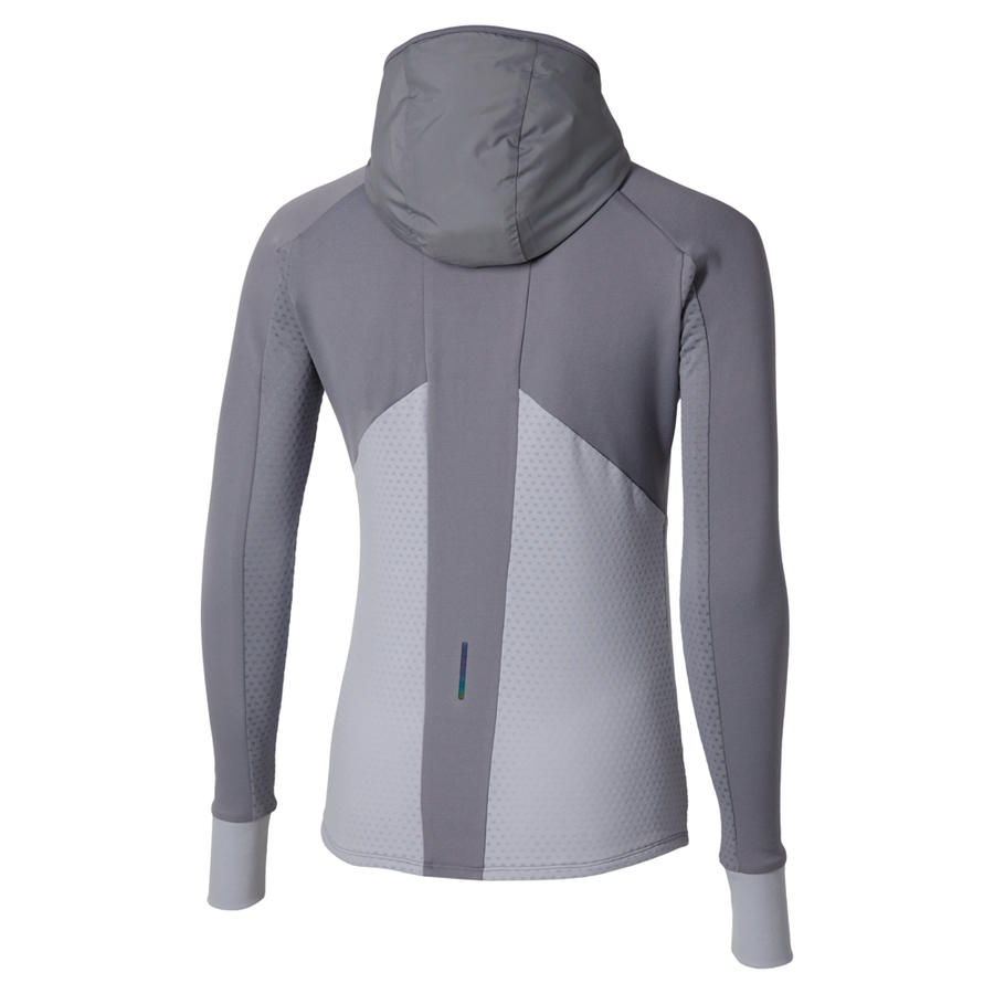 Mizuno Active Warmalite Hybrid Full Zip Hooded Long Sleeve Top  Quicksilver
