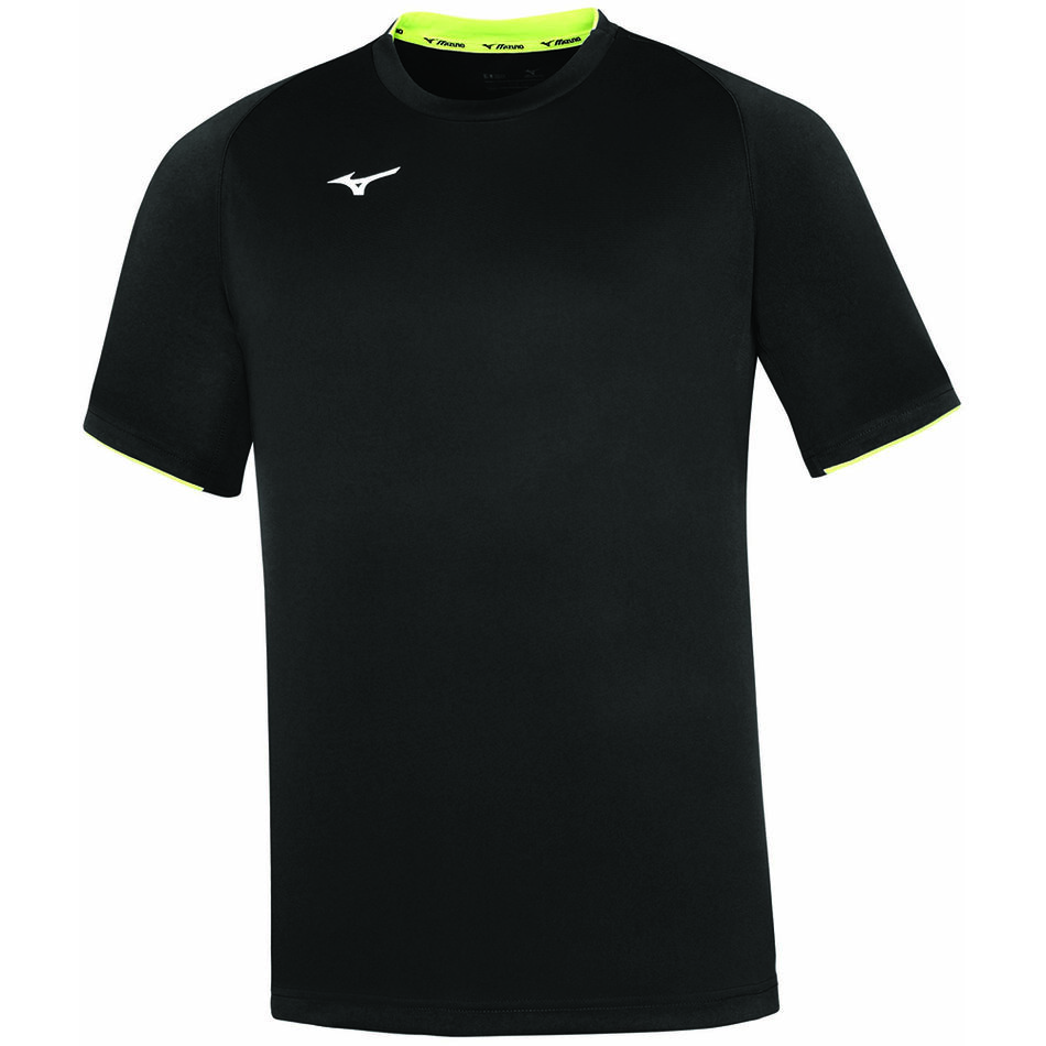 Mizuno Men Core SS Tee Black/Yellow Fluo