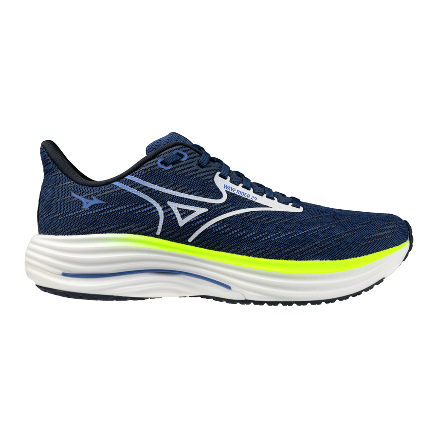 Mizuno WAVE RIDER 29 Estate Blue/White/Lightning Ye