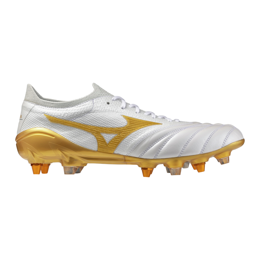 Mizuno MORELIA NEO IV β JAPAN MIX White/MP Gold/Cool Gray 3C