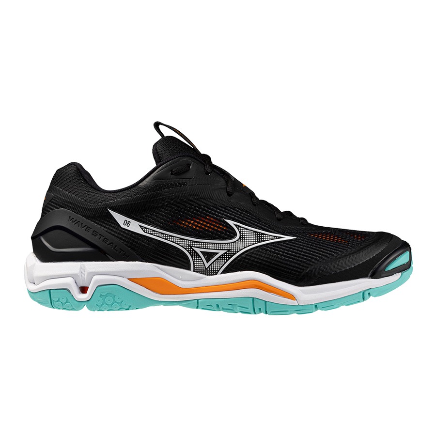 Mizuno WAVE STEALTH 6 Black/Tangelo/Ice Green