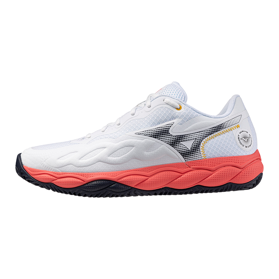 Mizuno WAVE ENFORCE COURT CC White/Baritone Blue/Calypso Coral