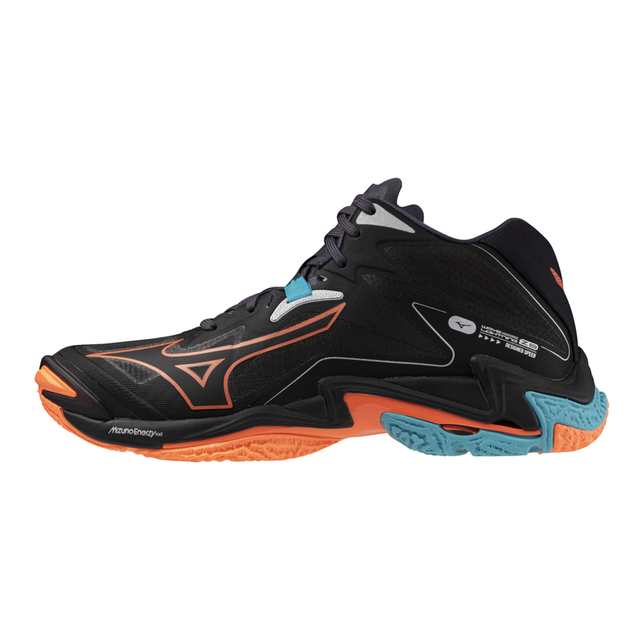 Mizuno WAVE LIGHTNING Z8 MID Black/Neon Flame/Peacock Blue