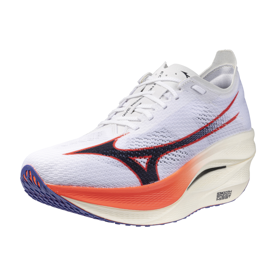 Mizuno WAVE REBELLION PRO 3 White/Baritone Blue/Fiery Coral 2