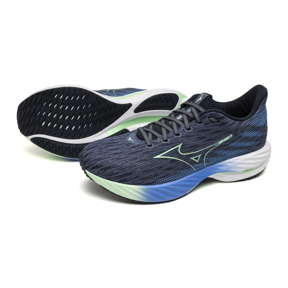 Mizuno WAVE RIDER 28 VintageIndigo/NeoMint/FrontBlu