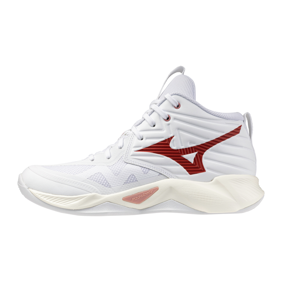 Mizuno WAVE MOMENTUM PRO MID White/Rose Elegance/Lava Falls