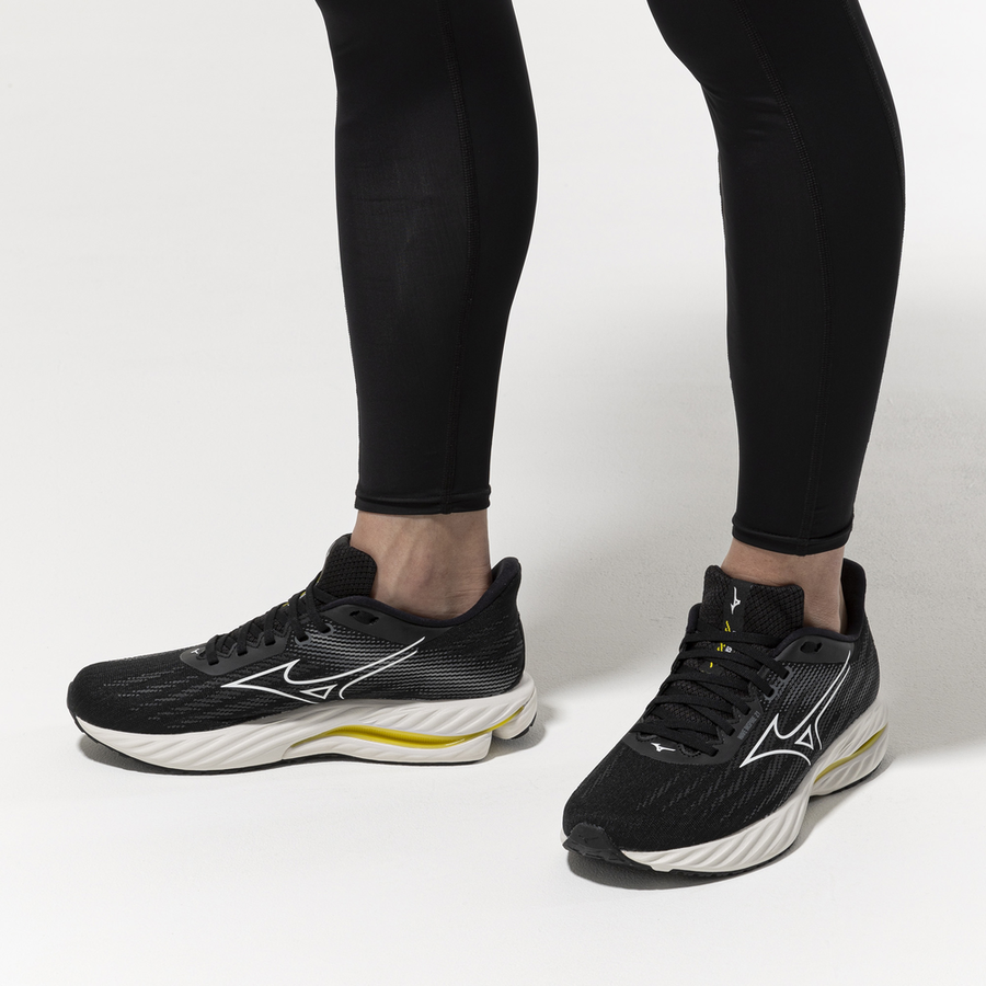 Mizuno WAVE INSPIRE 21 Black/White/Vibrant Yellow