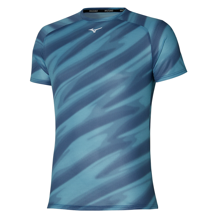 Mizuno DryAeroFlow Graphic Tee Blue Ashes