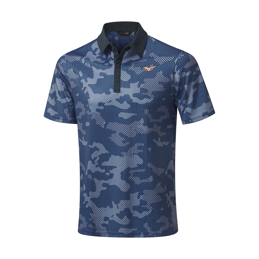 Camo Polo Shirt - Black | Golf Clothing | Mizuno UK