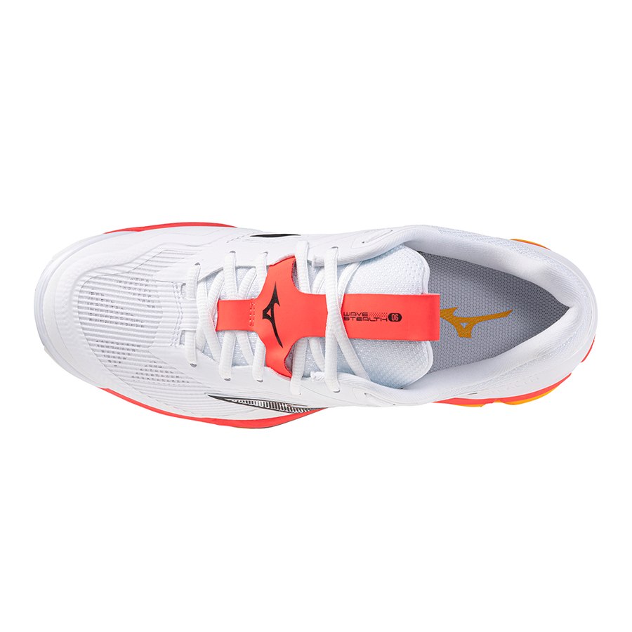 Mizuno WAVE STEALTH 6 White/Fiery Coral 2/Citrus