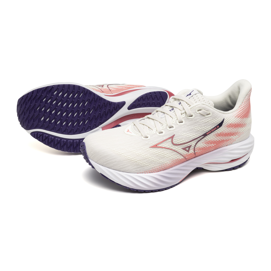Mizuno WAVE RIDER 28 MIZSnowWhite/CamelliaRose/VinI