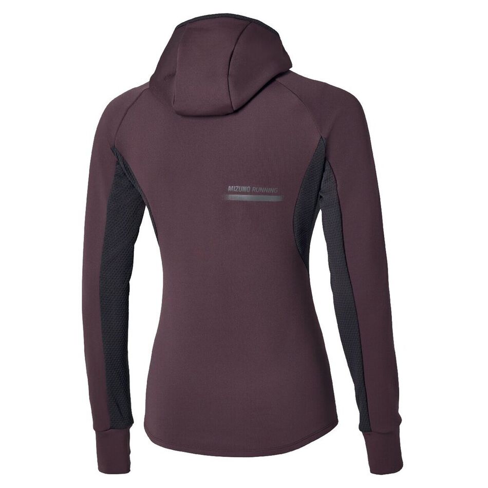 Mizuno Active warmalite hooded long sleeve top Raisin