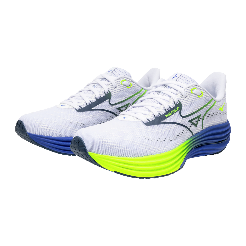 Mizuno WAVE RIDER 29 White/Estate Blue/Lightning Ye