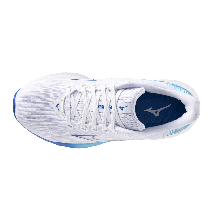 Mizuno WAVE RIDER 28 White/mugen blue/river blue