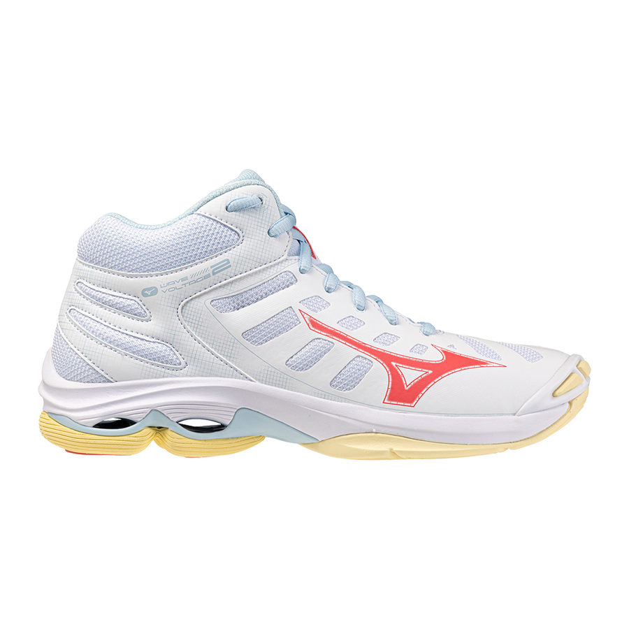 Mizuno WAVE VOLTAGE 2 MID White/Calypso Coral/Pale Banana