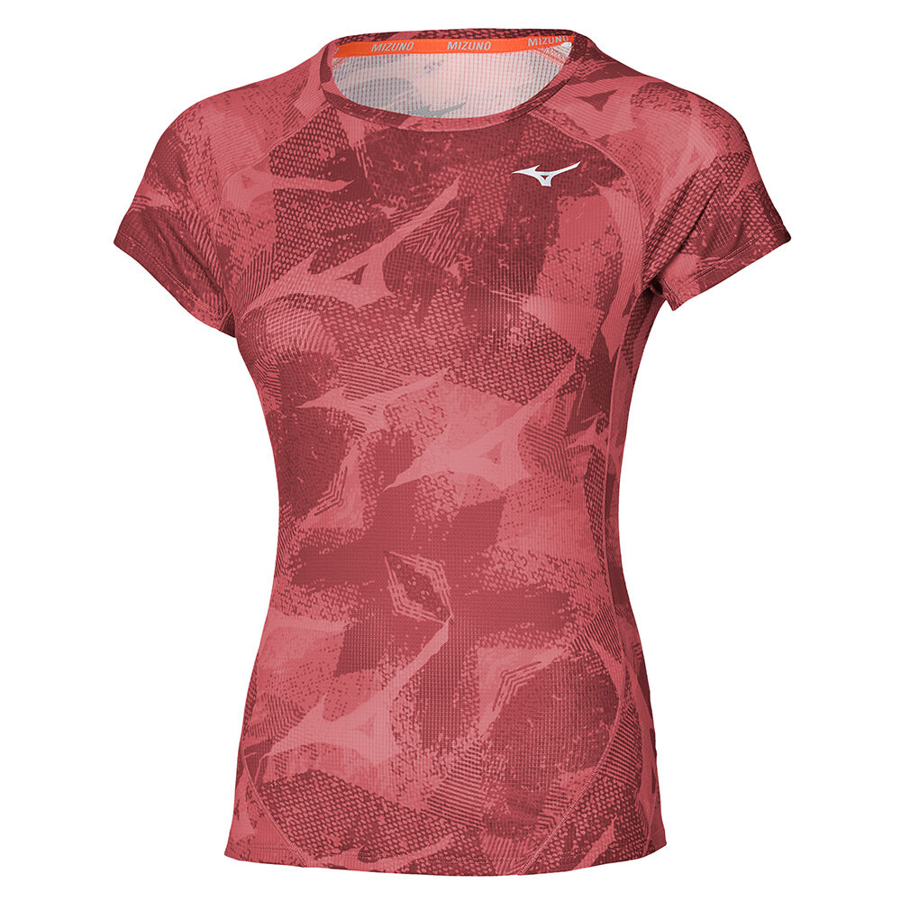 Aero Tee Pink Women s Sports T Shirts Mizuno Europe