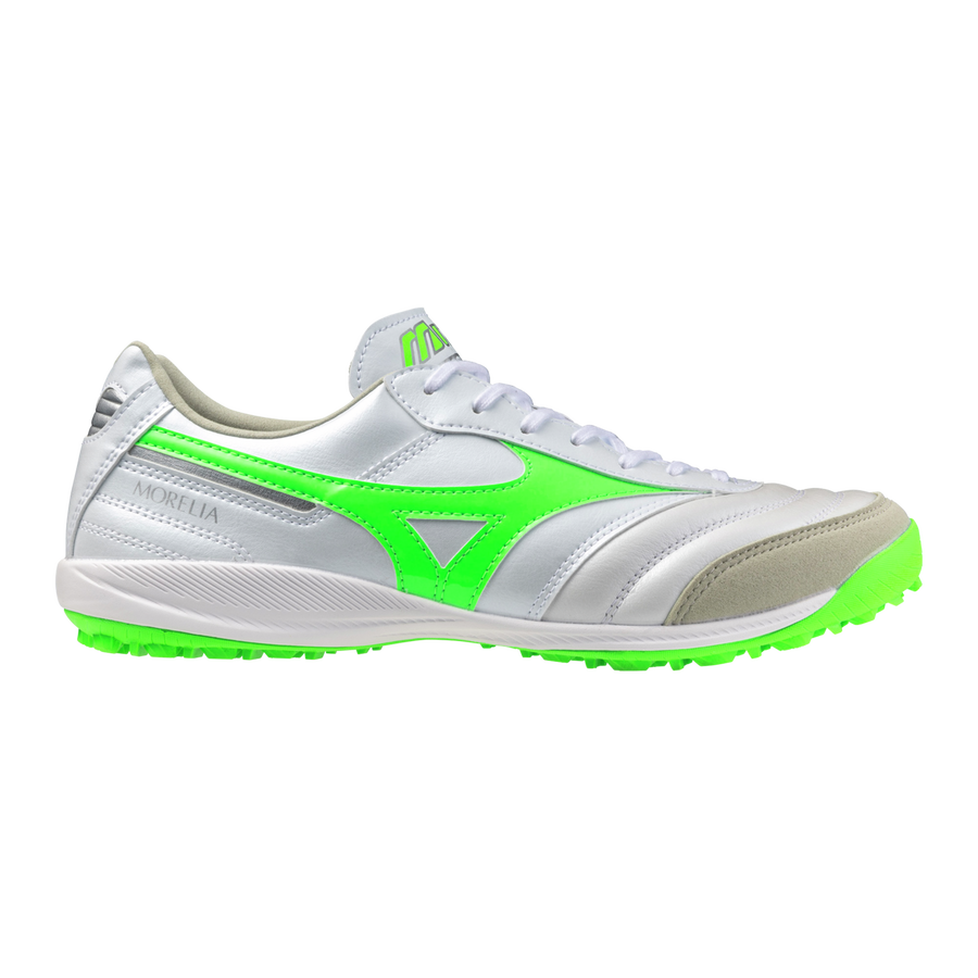 Mizuno MORELIA SALA ELITE TF White/neon green/galaxy silver Mizuno MORELIA SALA ELITE TF White/neon green/galaxy silver