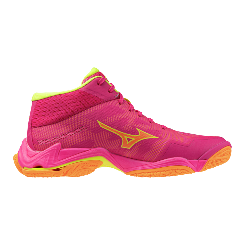 Mizuno WAVE LIGHTNING ELITE MID Pink Tetra/Fortune Yellow/Light Orange