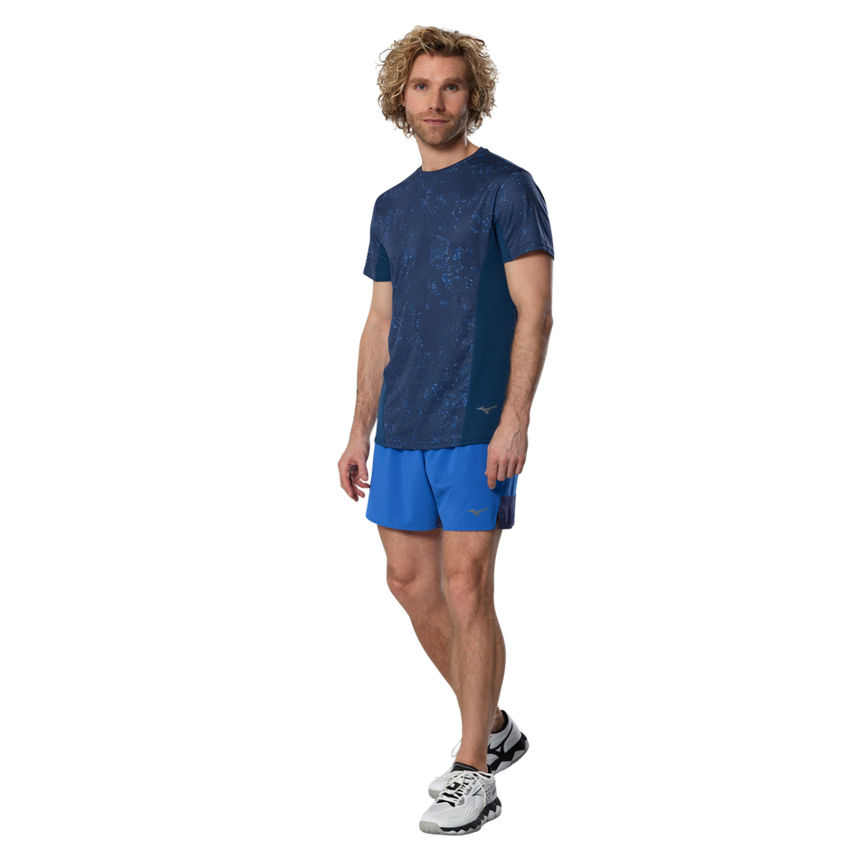 Mizuno Graphic Short Sleeve Tee(M) Estate Blue