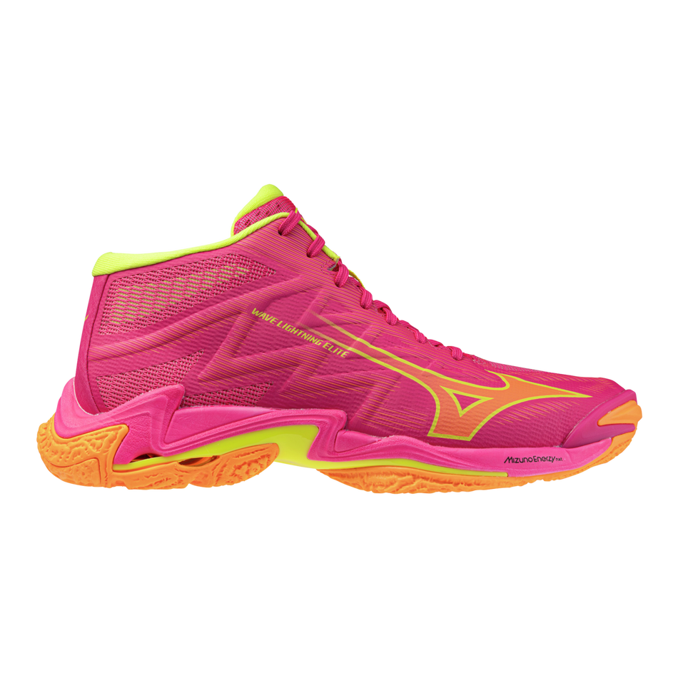 Mizuno WAVE LIGHTNING ELITE MID Pink Tetra/Fortune Yellow/Light Orange