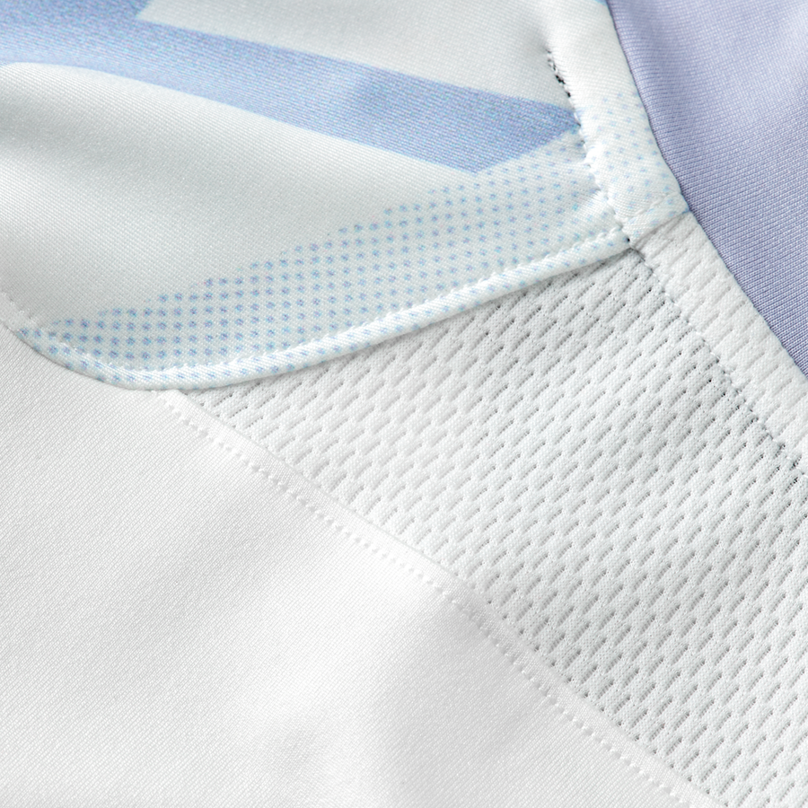 Mizuno Daybreakers Printed Short Sleeve Tee White / Icelandic Blue