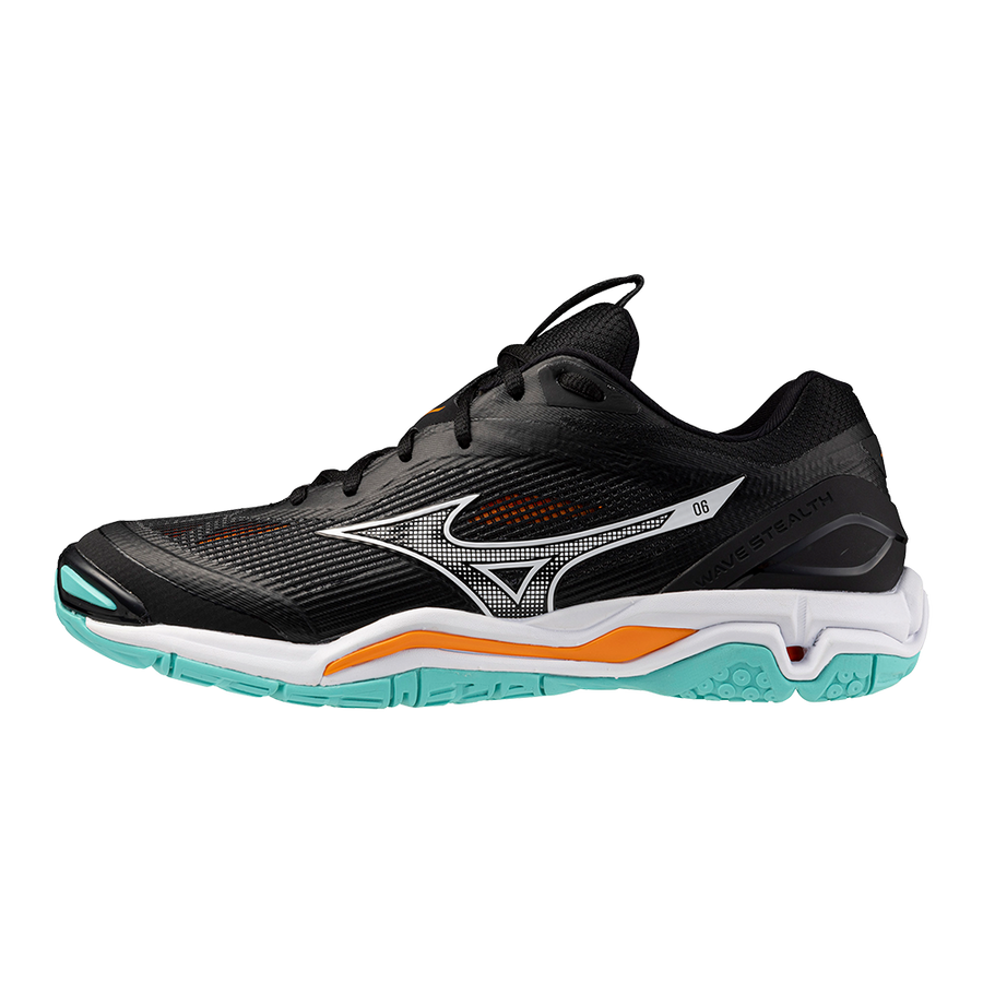 Mizuno WAVE STEALTH 6 Black/Tangelo/Ice Green