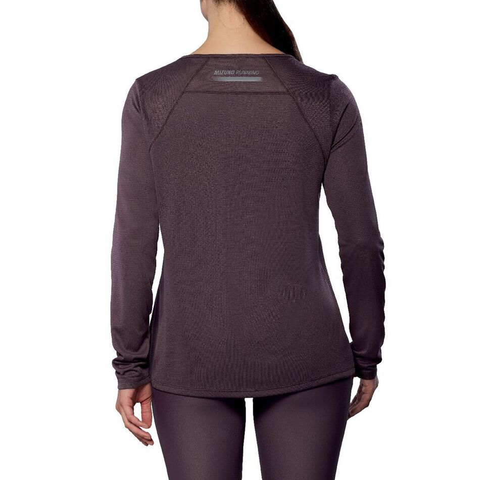 Mizuno Active dryaeroflow long sleeve tee Raisin