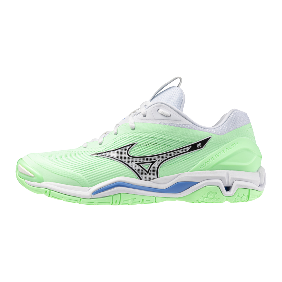 Mizuno WAVE STEALTH 6 Neo Mint/Black/Frontier Blue