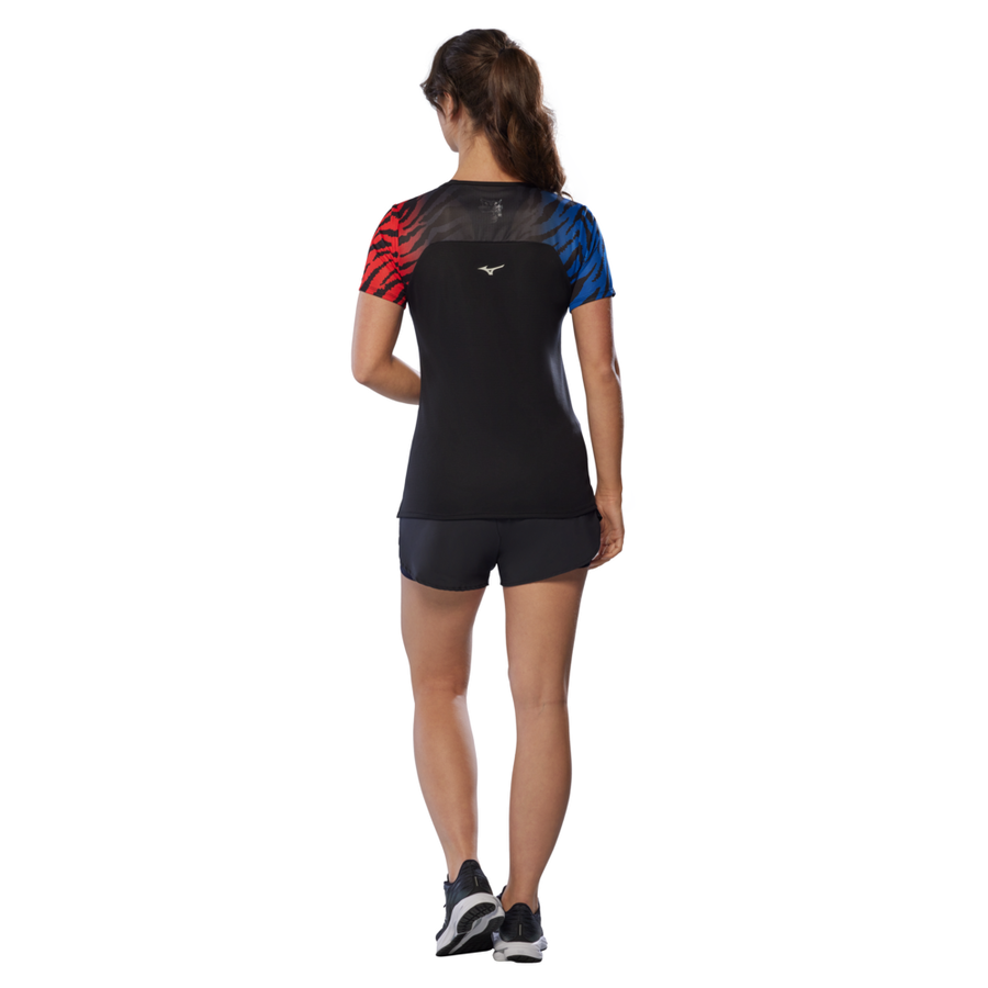 Mizuno DRYAEROFLOW GRAPHIC T-SHIRT Oni red/oni blue