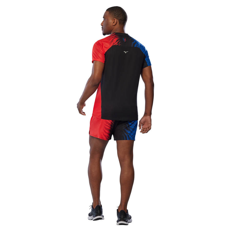 Mizuno DRYAEROFLOW GRAPHIC T-SHIRT Oni red/oni blue