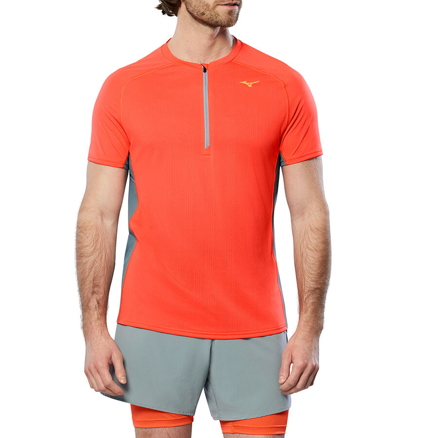 Mizuno Trail DryAeroFlow HZ Tee Nasturtium / Lead