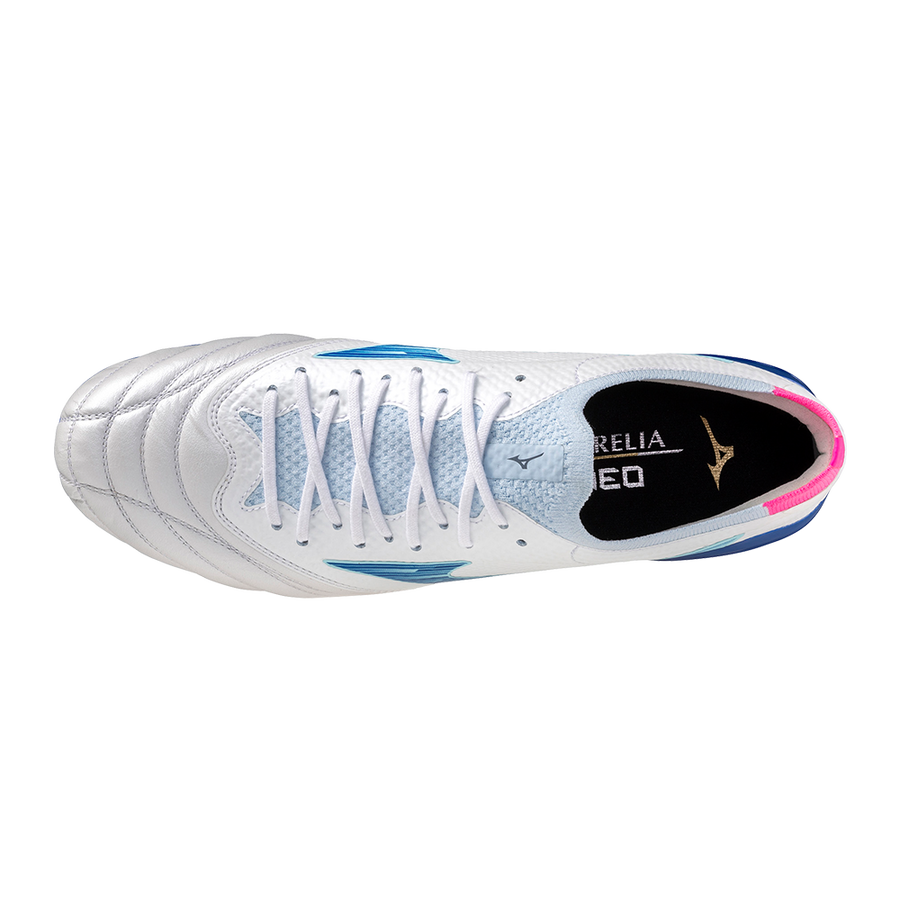 Mizuno MORELIA NEO IV BETA ELITE AG White/Tanager Turquoise/Pink Tetra