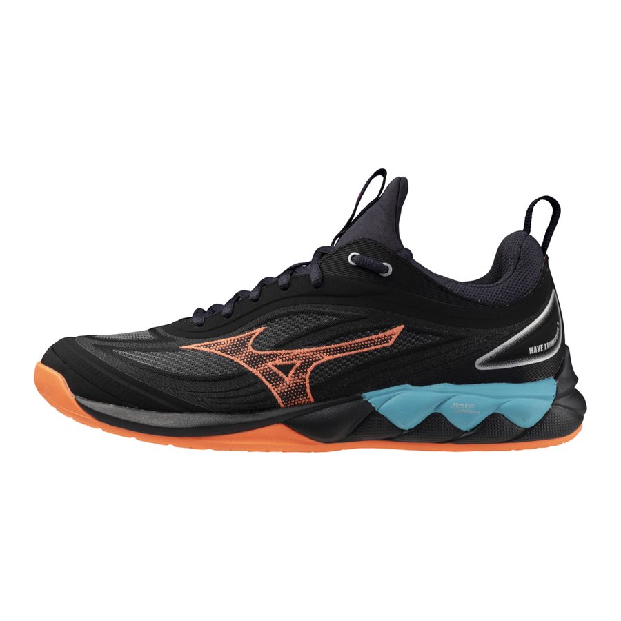 Mizuno WAVE LUMINOUS 3 Black/Neon Flame/Peacock Blue