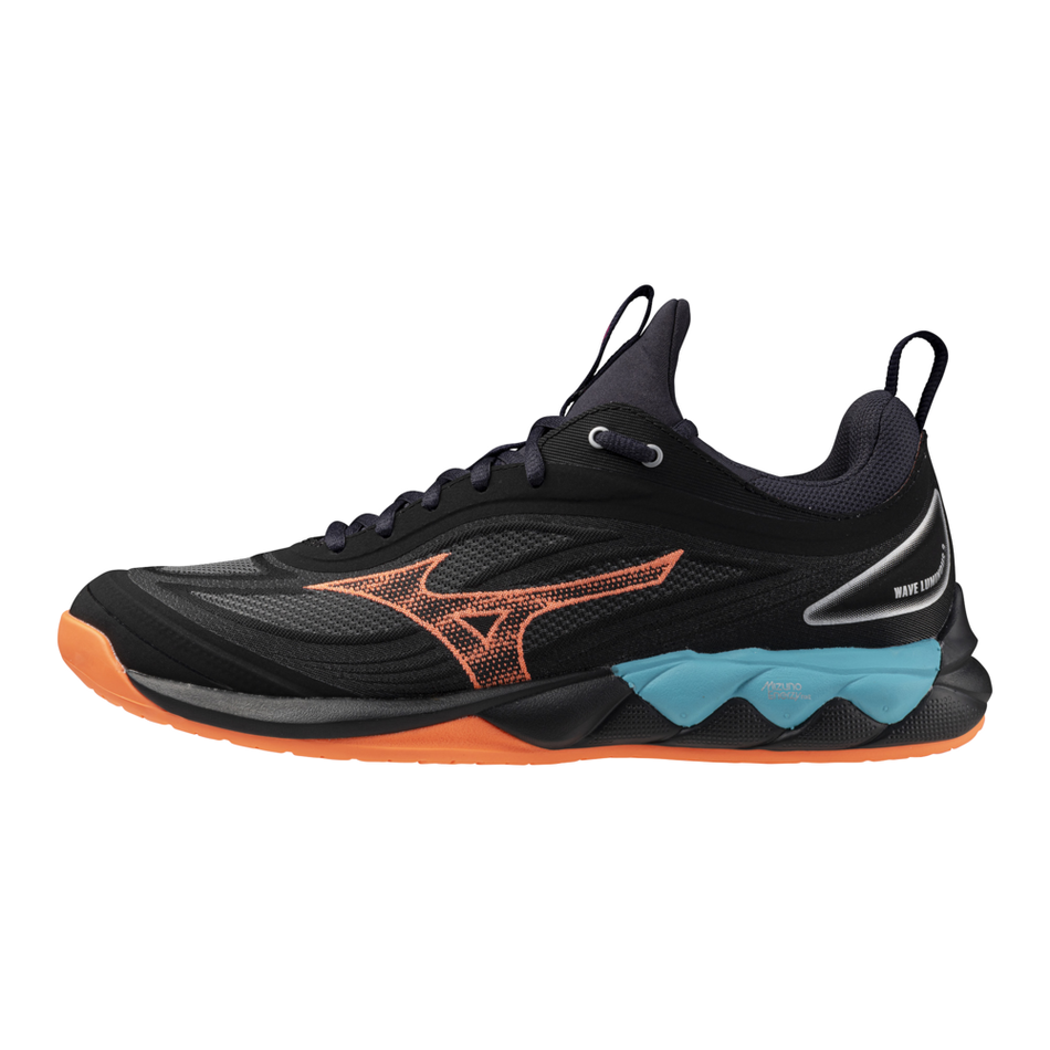 Mizuno WAVE LUMINOUS 3 Black/Neon Flame/Peacock Blue