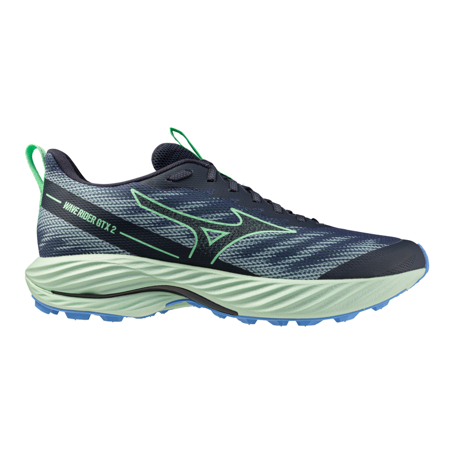 Mizuno WAVE RIDER GTX 2 VintageIndigo/NeoMint/FrontBlu