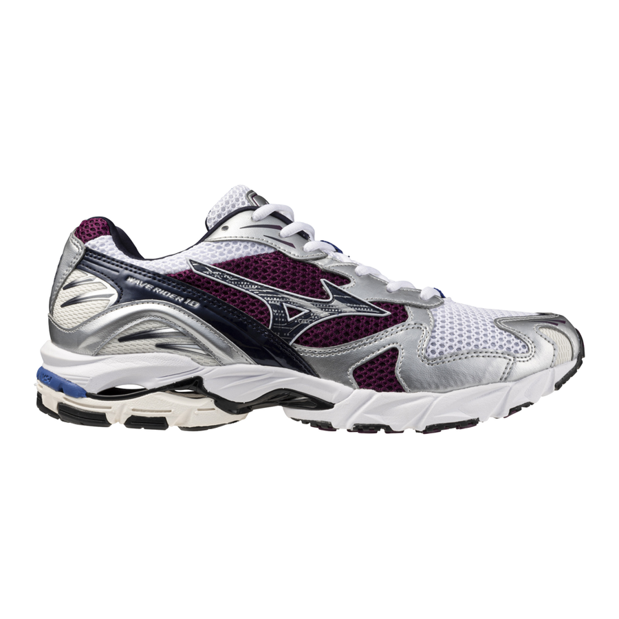 Mizuno Wave Rider 10 White/Baritone Blue/Dark Purple