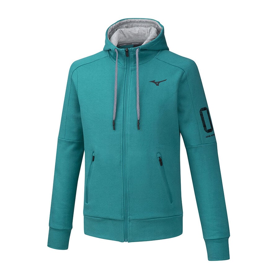 Mizuno Heritage Zip Hoody Blue Grass