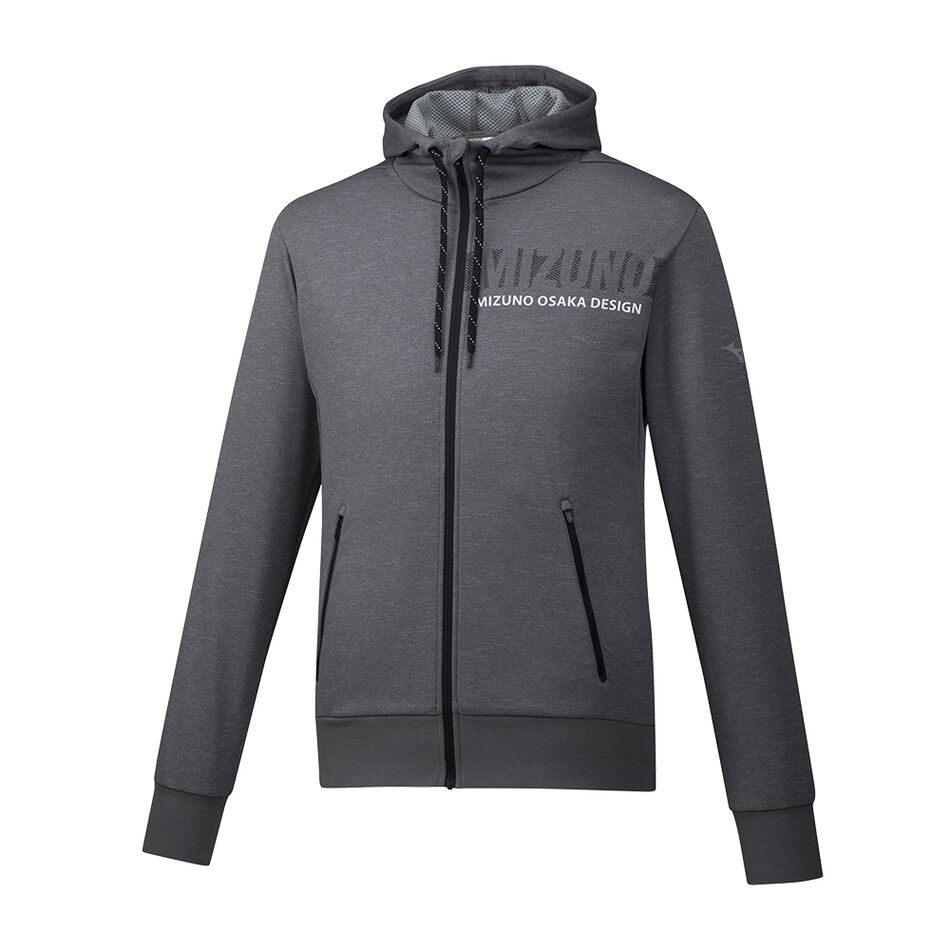 Mizuno Heritage Zip Hoody Grey Melange