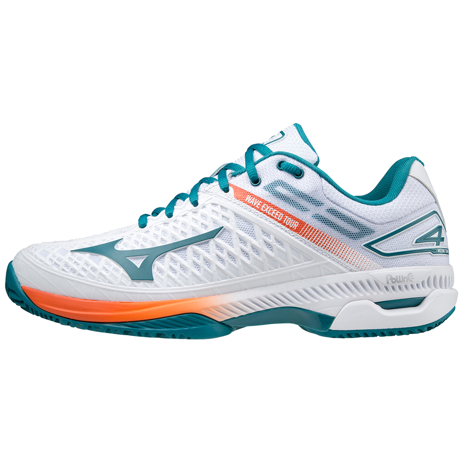 Mizuno Wave Exceed Tour4 CC White/HBlue/Firecracker