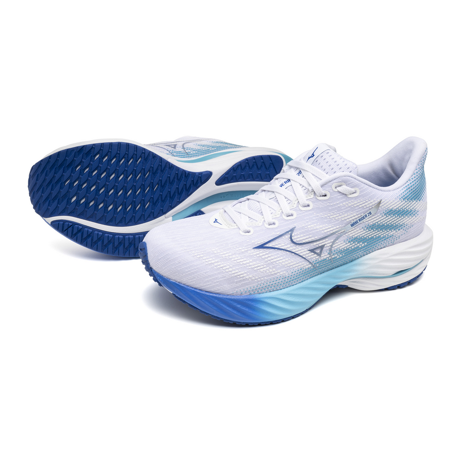 Mizuno WAVE RIDER 28 White/mugen blue/river blue