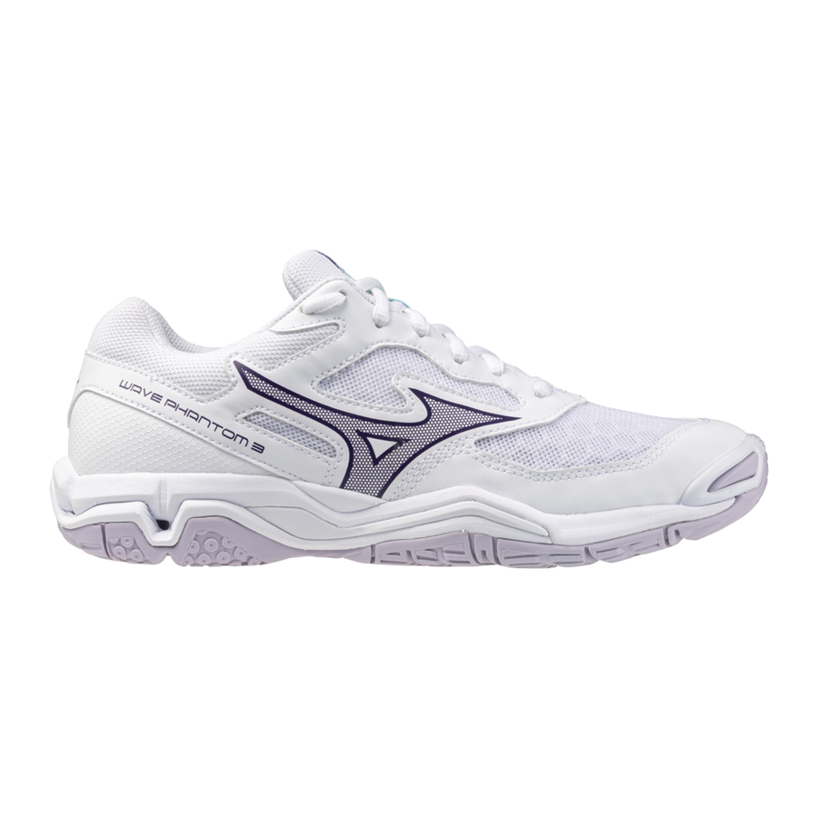 Mizuno WAVE PHANTOM 3 White/VioletIndigo/CamelliaRos