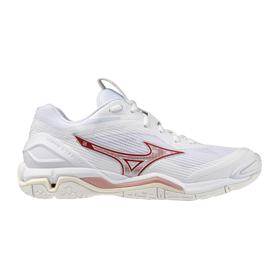 Mizuno WAVE STEALTH 6 White/Rose Elegance/Lava Falls