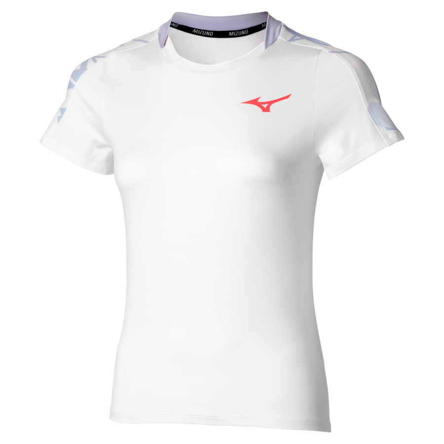 Mizuno Daybreakers Printed Short Sleeve Tee White / Icelandic Blue