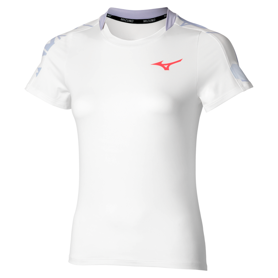 Mizuno Daybreakers Printed Short Sleeve Tee White / Icelandic Blue