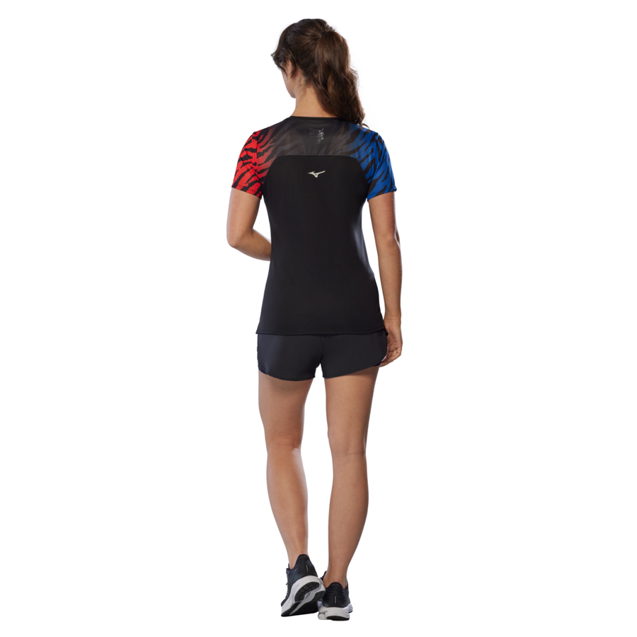 Mizuno DRYAEROFLOW GRAPHIC T-SHIRT Oni red/oni blue