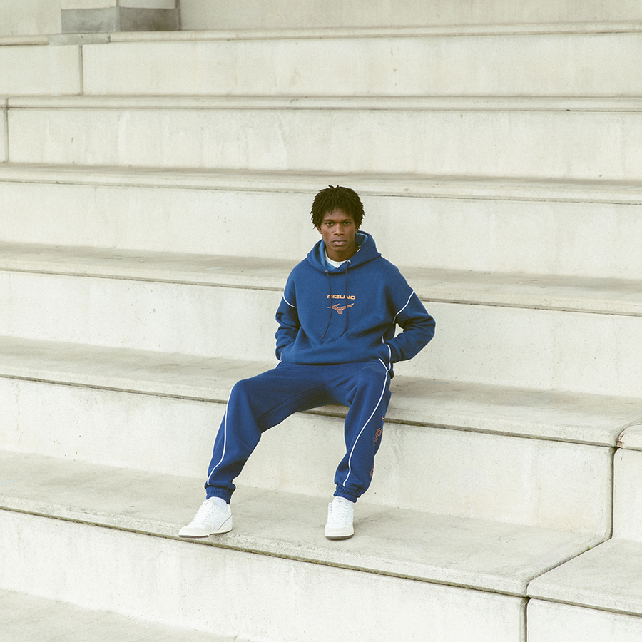 Mizuno ATHLETICS GRAPHIC HOODY Glacier lake
