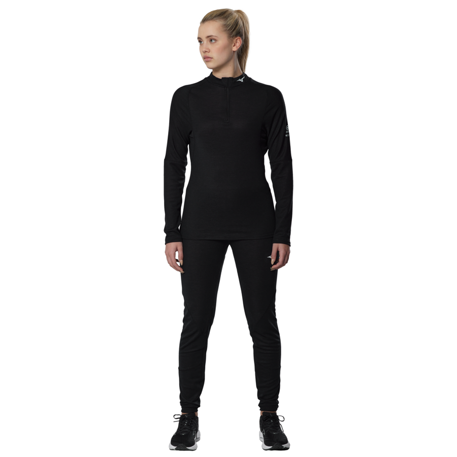 Mizuno Premium Merino Wool Half Zip Black