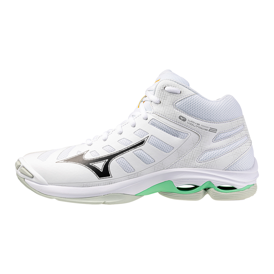 Mizuno WAVE VOLTAGE 2 MID White/Black/Frozen Emerald