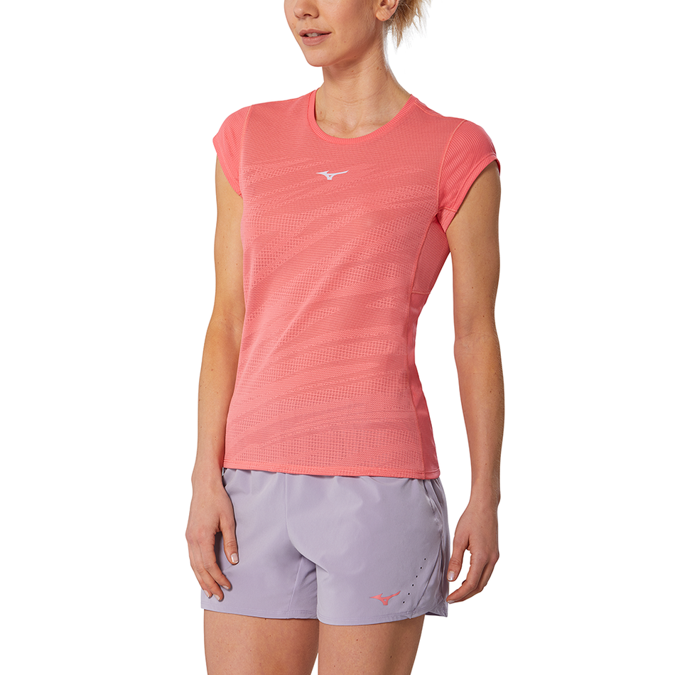 Mizuno Aero Tee Sunkissed Coral
